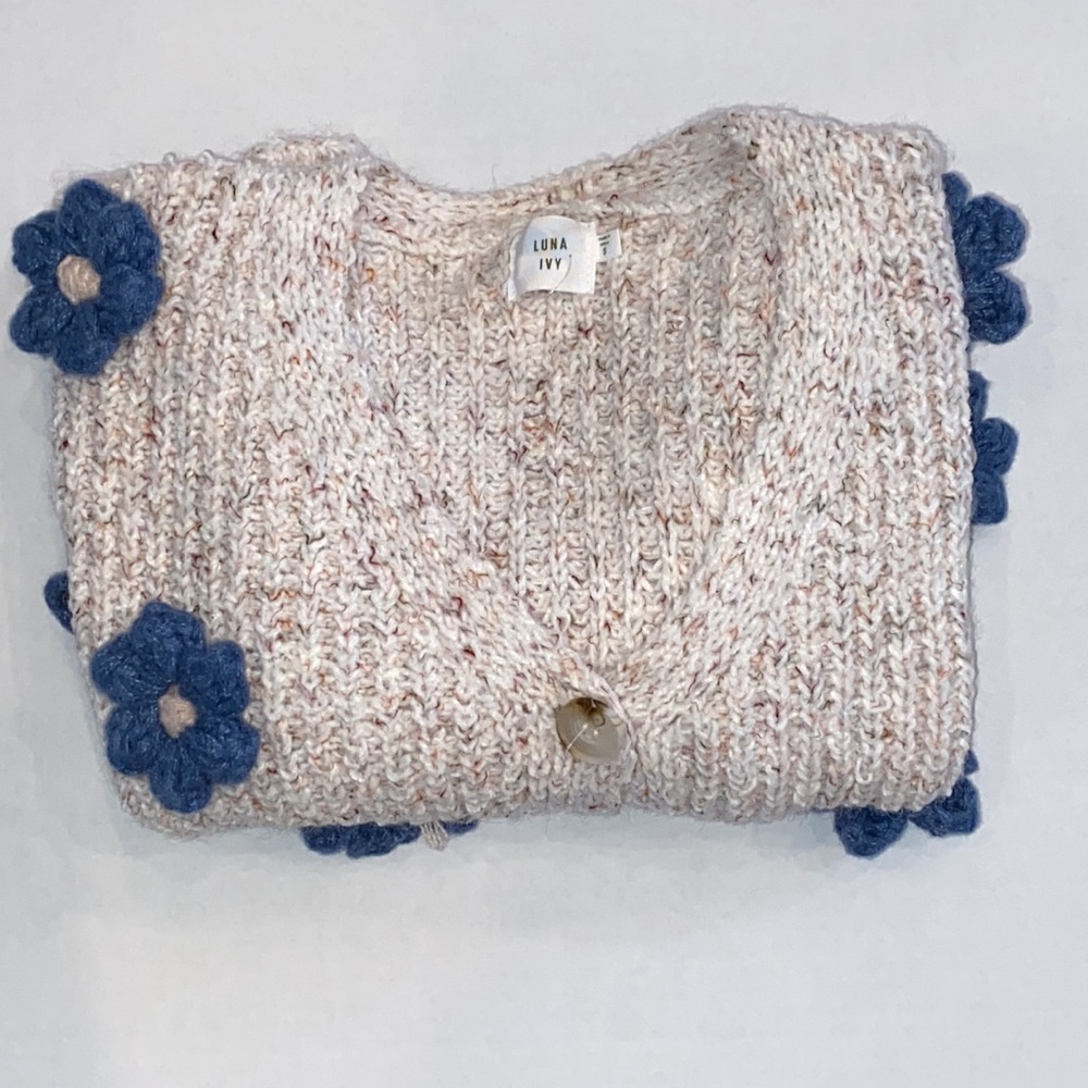 NWT Luna Ivy x Anthropologie Flower Cardigan‎ - Picture 9 of 9